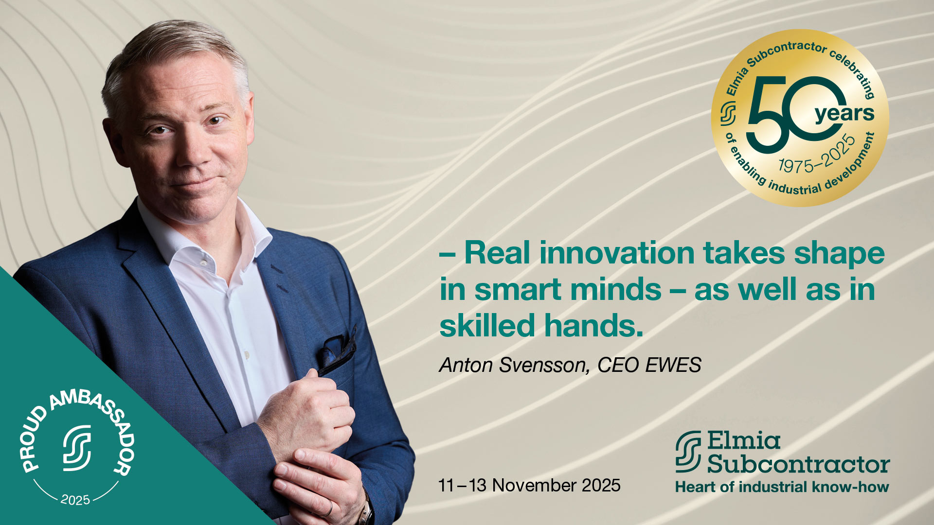 EWES is ambassador for Elmia Subcontractor 2025